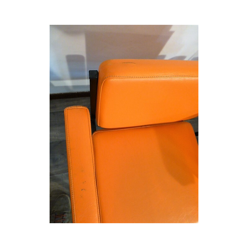 Pair of vintage orange modernist armchairs - 1960s