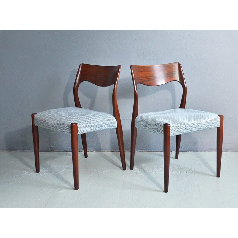 Set of 4 chairs by Niels Moller for J.L. Møllers Møbelfabrik - 1971