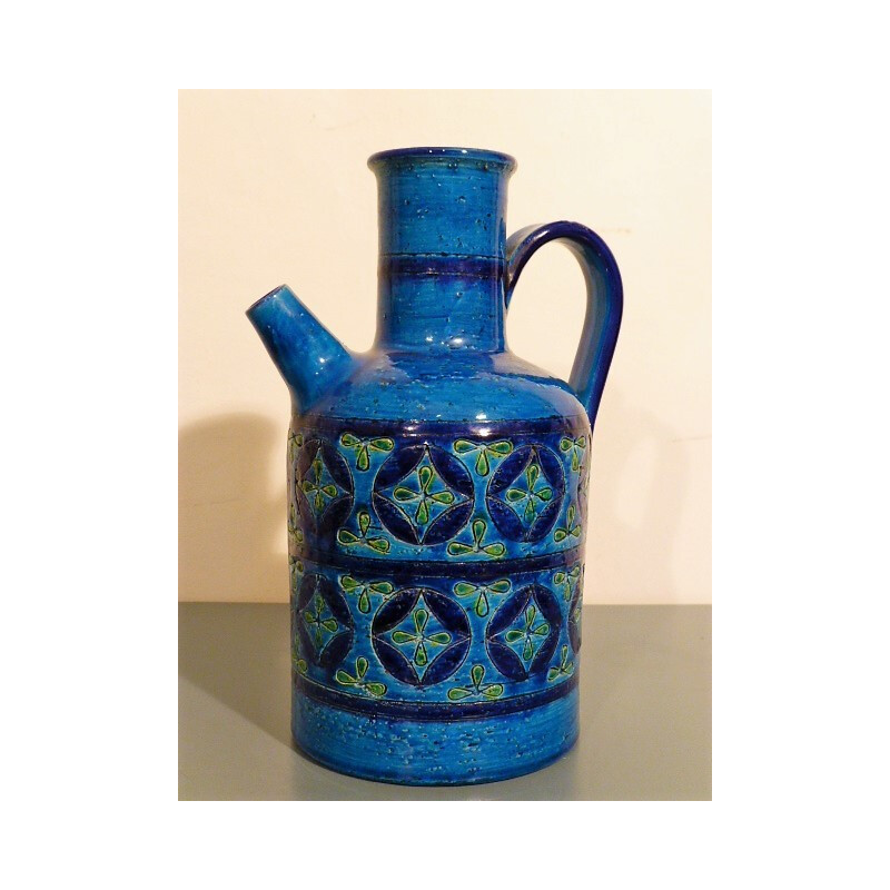 Blue carafe by Aldo Londi for Bitossi - 1960s