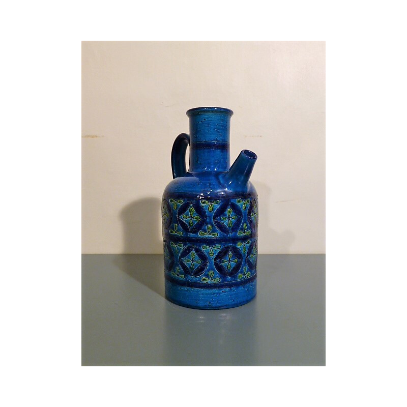 Blue carafe by Aldo Londi for Bitossi - 1960s