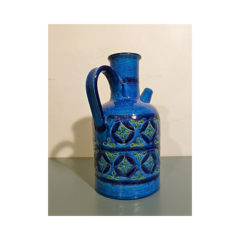 Carafe bleue par Aldo Londi pour Bitossi - 1960