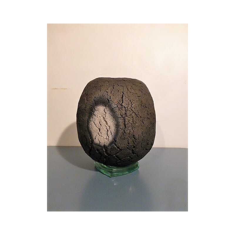 Volcanic rock vase by Jean Fradin - 1980s