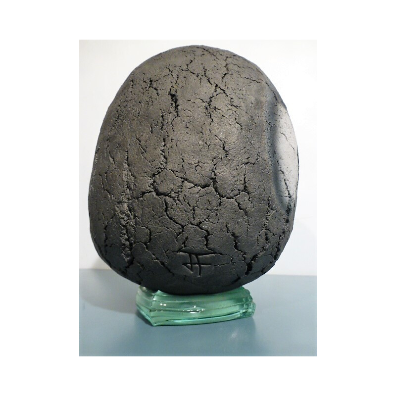 Volcanic rock vase by Jean Fradin - 1980s