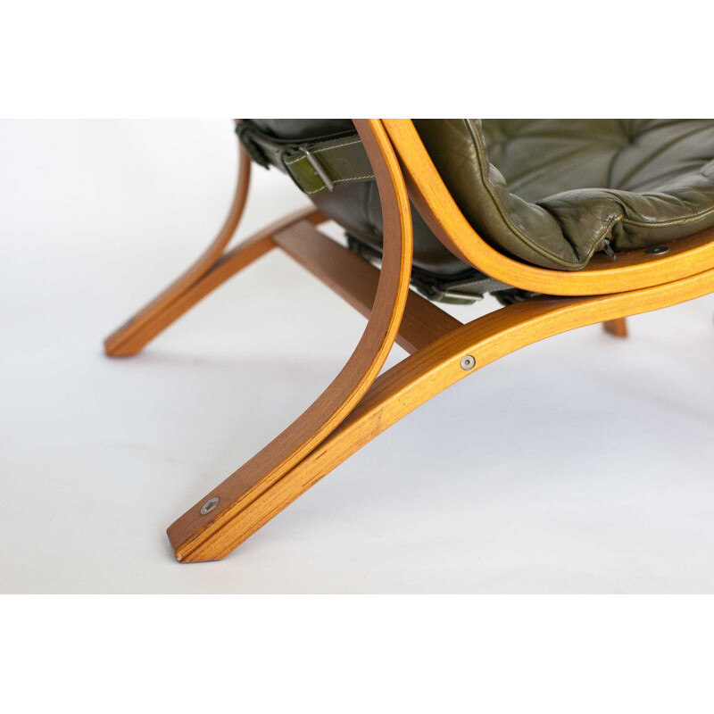 Fauteuil lounge et Ottoman Skandi Vintage par Arne Norell - 1970