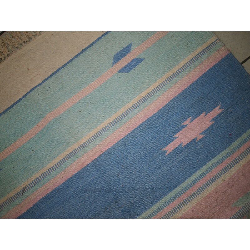 Hand made vintage Indian Dhurri kilim - 1960s