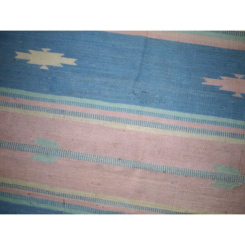 Hand made vintage Indian Dhurri kilim - 1960s