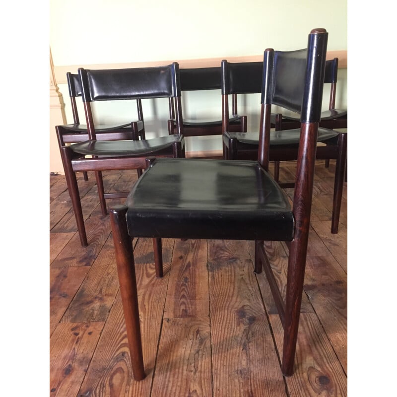 Set of 6 Mid-century Rosewood Chairs by Arne Vodder for Sibast - 1950s