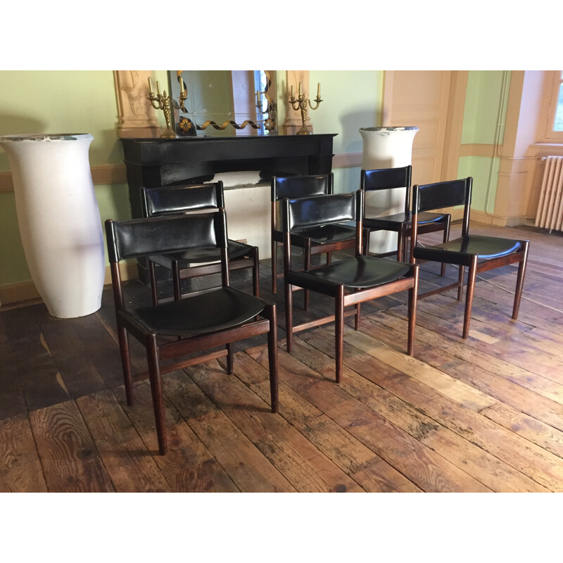 Set of 6 Mid-century Rosewood Chairs by Arne Vodder for Sibast - 1950s