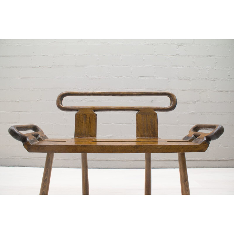 Spanish vintage wooden bench - 1960s