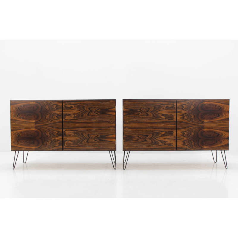 Set of two upcycled Palisander sideboards - 1960s