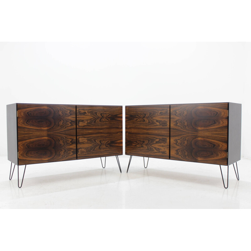 Set of two upcycled Palisander sideboards - 1960s