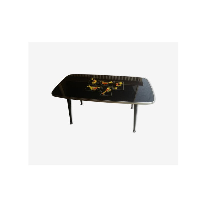 Vintage coffee table with bird motifs - 1950s