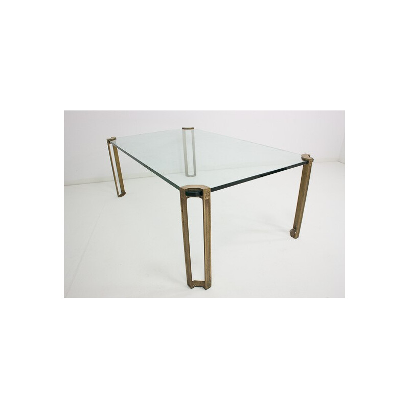 Mid-century Brass and glass coffee table by Peter Ghyczy - 1970s