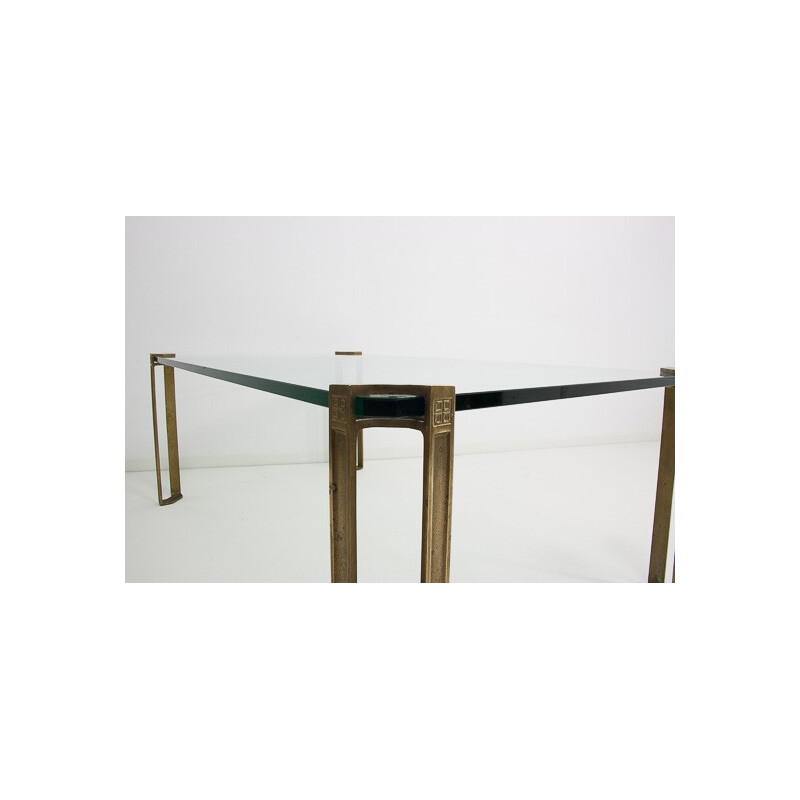 Mid-century Brass and glass coffee table by Peter Ghyczy - 1970s