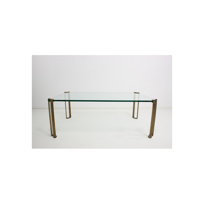 Mid-century Brass and glass coffee table by Peter Ghyczy - 1970s