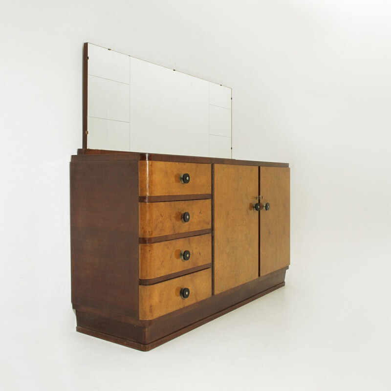 Italian mid-century sideboard with mirror top - 1930s