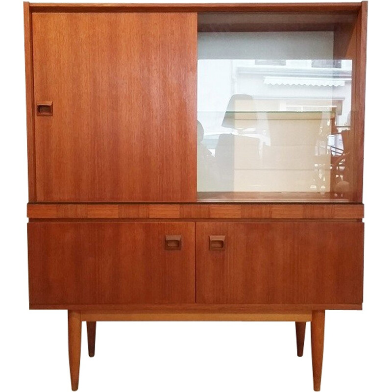 Sideboard in teak and glass - 1960s