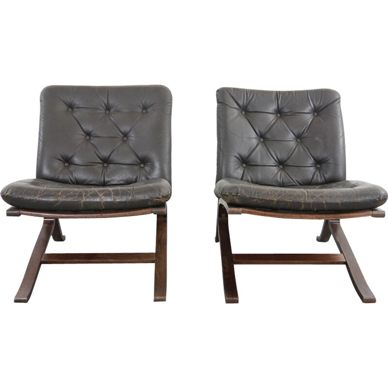Paire de fauteuils lounge Westnofa par Ingmar Relling - 1960