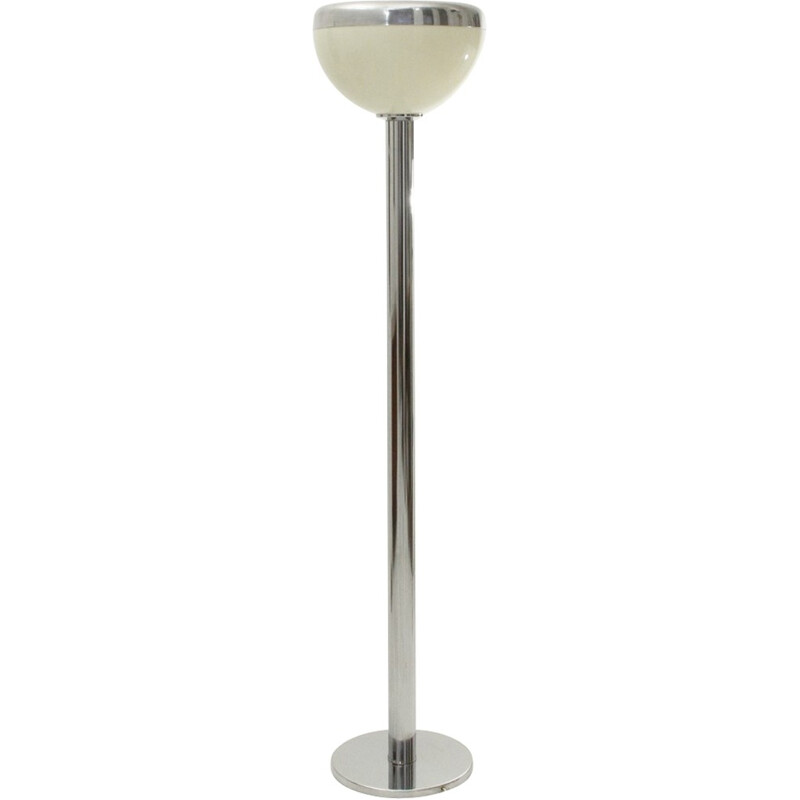 Italian chromed metal floor lamp - 1970s