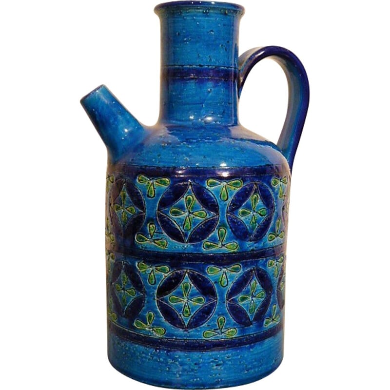 Carafe bleue par Aldo Londi pour Bitossi - 1960