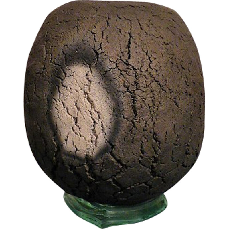 Volcanic rock vase by Jean Fradin - 1980s