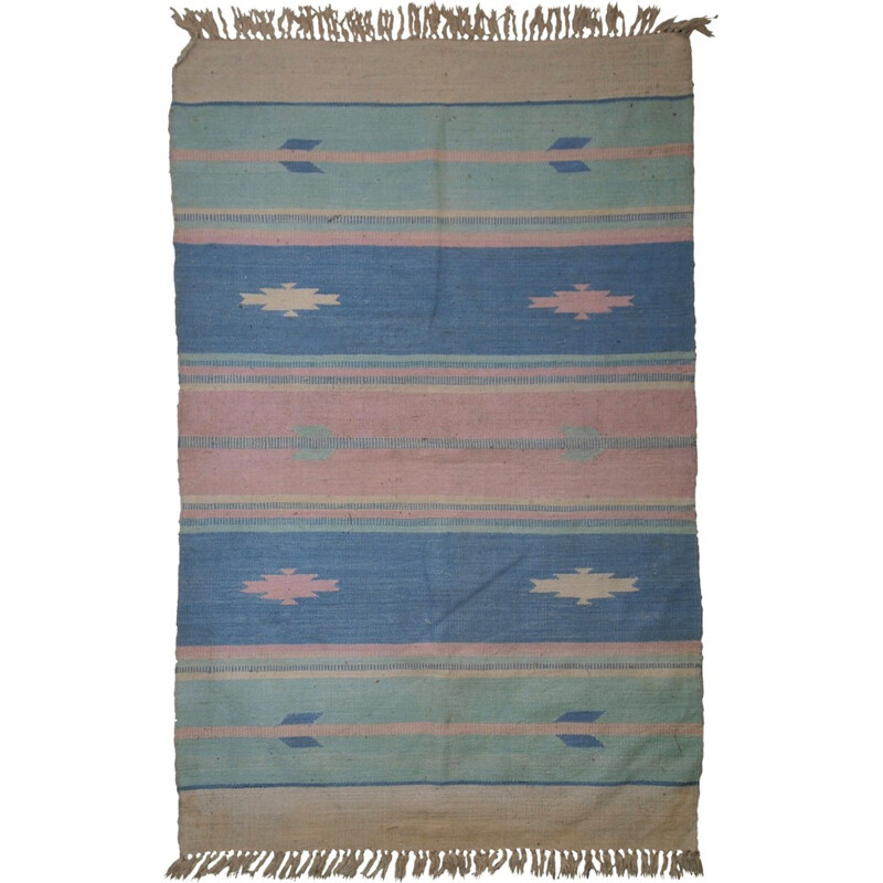 Hand made vintage Indian Dhurri kilim - 1960s