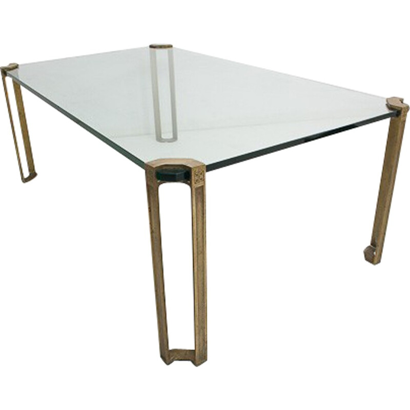 Mid-century Brass and glass coffee table by Peter Ghyczy - 1970s