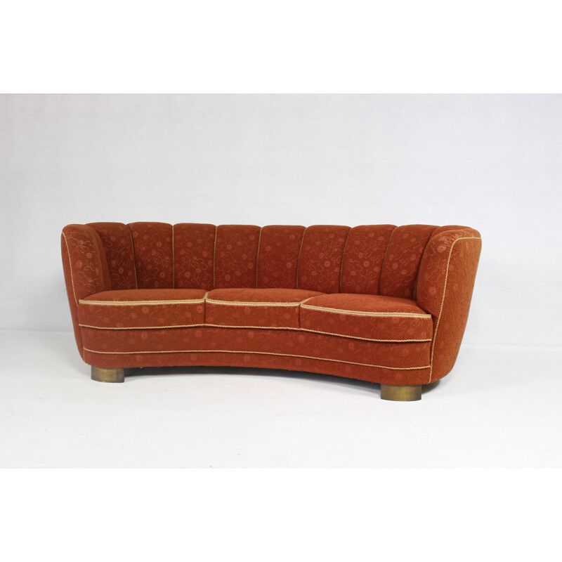 Vintage curved banana sofa - 1950s