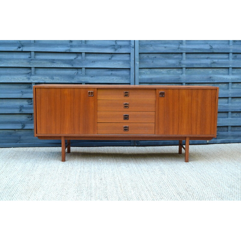 Danish teak sideboard with sliding door - 1950s