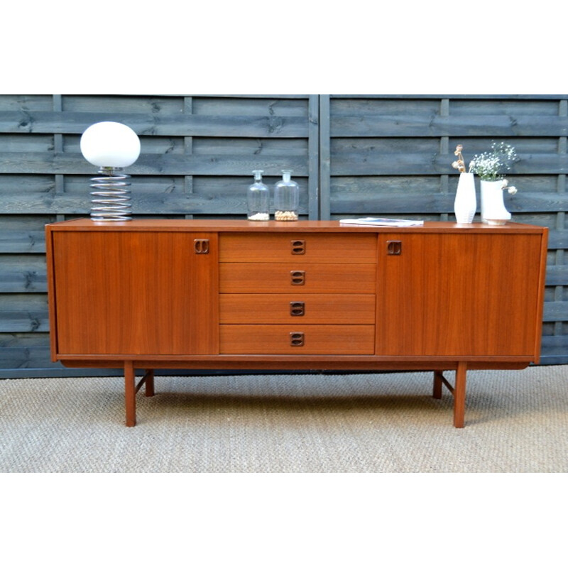 Danish teak sideboard with sliding door - 1950s