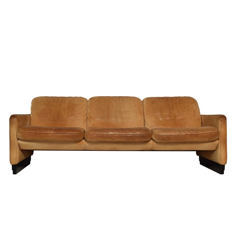 3-seater sofa in cognac leather by De Sede - 1970s