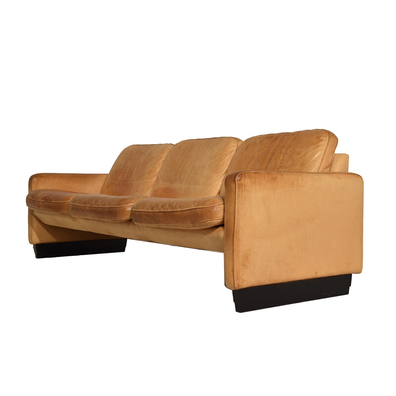 3-seater sofa in cognac leather by De Sede - 1970s