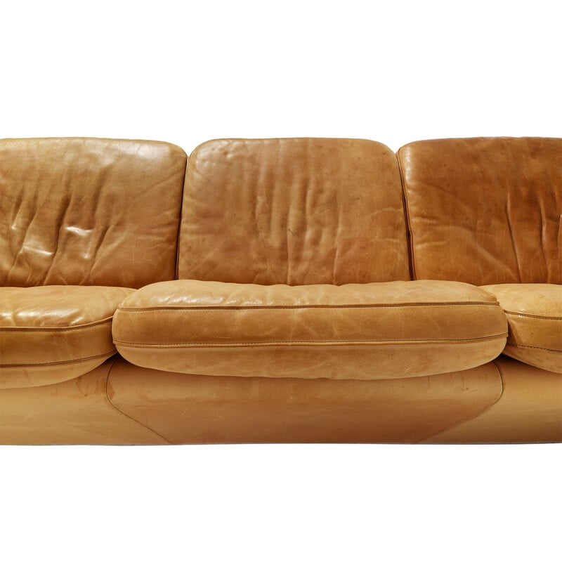 3-seater sofa in cognac leather by De Sede - 1970s