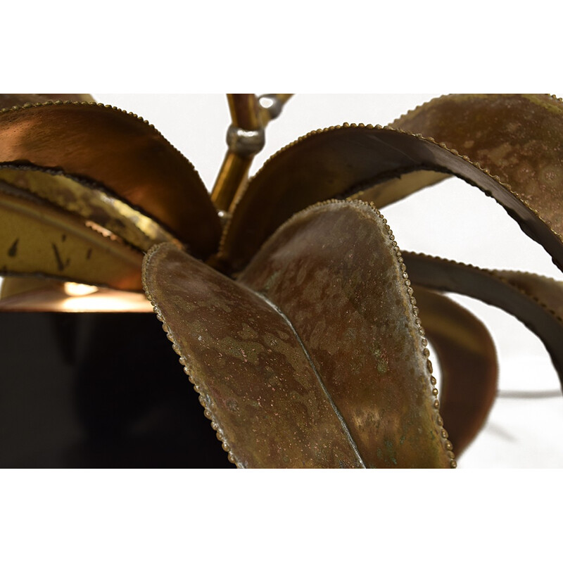 Brass flower lamp by Maison Jansen - 1970s