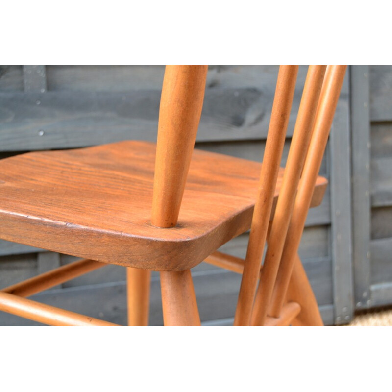 Set of 4 chairs in beech by Lucian Ercolani for Ercol - 1960s