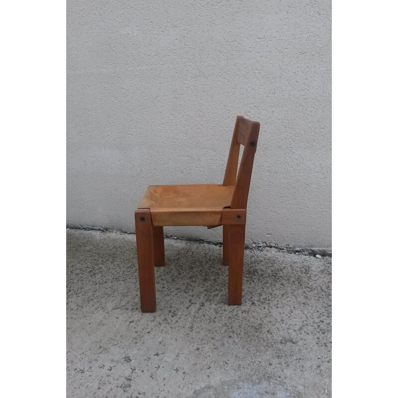 S24 chair in wood by Pierre Chapo - 1970s