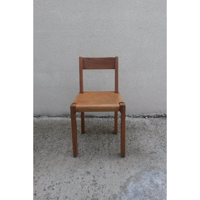 S24 chair in wood by Pierre Chapo - 1970s