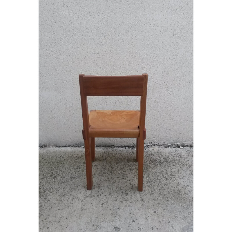 S24 chair in wood by Pierre Chapo - 1970s