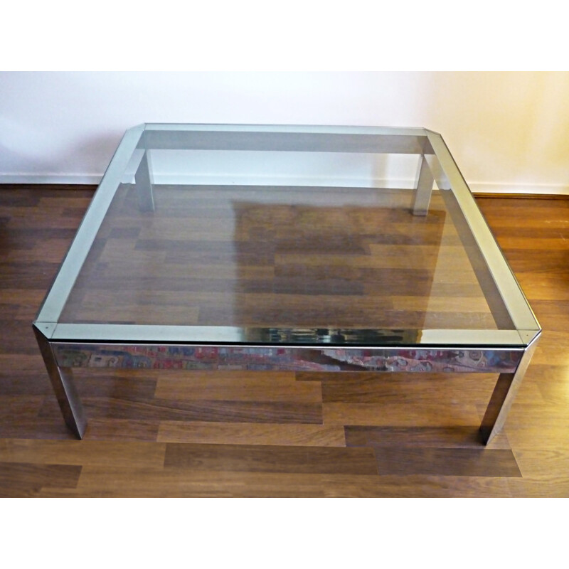 Large coffee table made of chromed metal - 1960