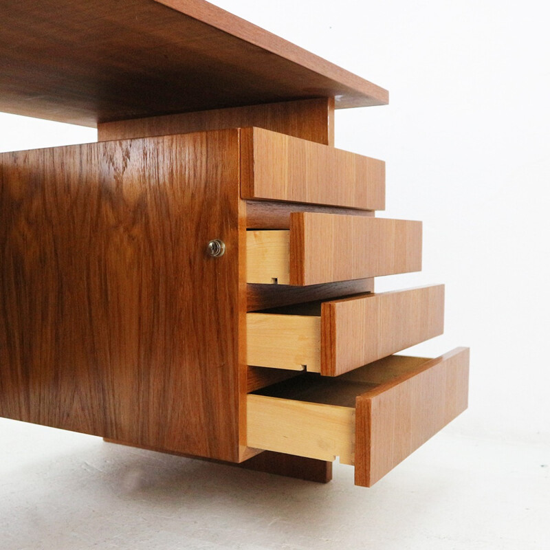 Vintage Cubic Teak Desk - 1960s