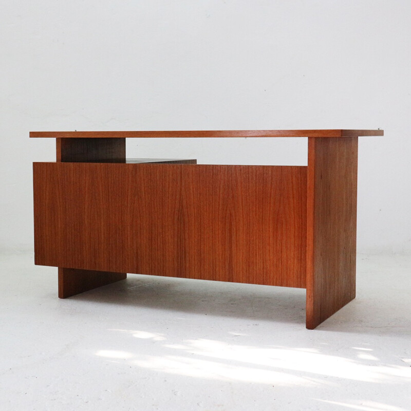 Vintage Cubic Teak Desk - 1960s