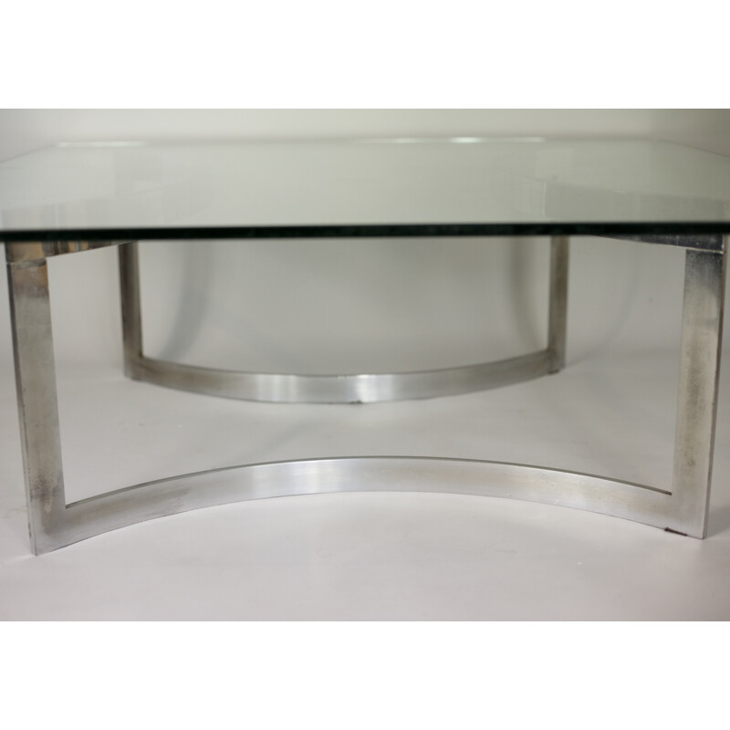 Vintage steel and glass coffee table for Dassas, 1960