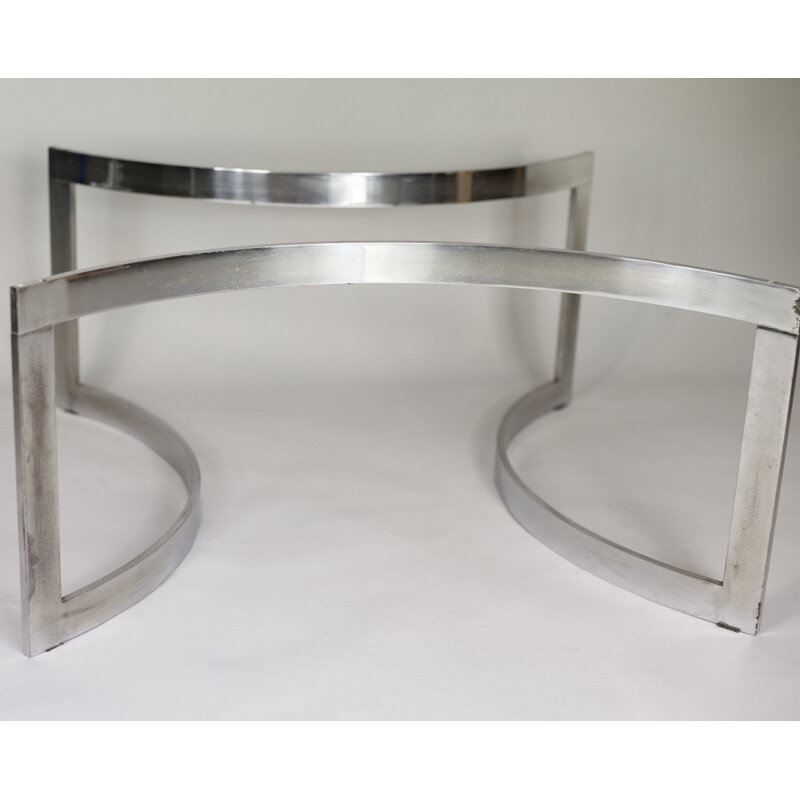 Vintage steel and glass coffee table for Dassas, 1960