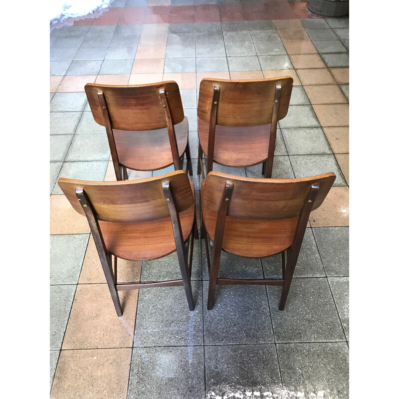 Set of 4 Soborg chairs by Borge Mogensen - 1950s