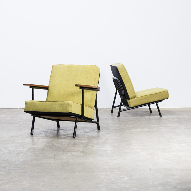 Pair of vintage low back armchairs by Alf Svensson for Dux - 1960s