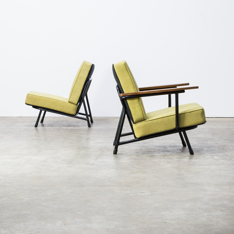 Pair of vintage low back armchairs by Alf Svensson for Dux - 1960s