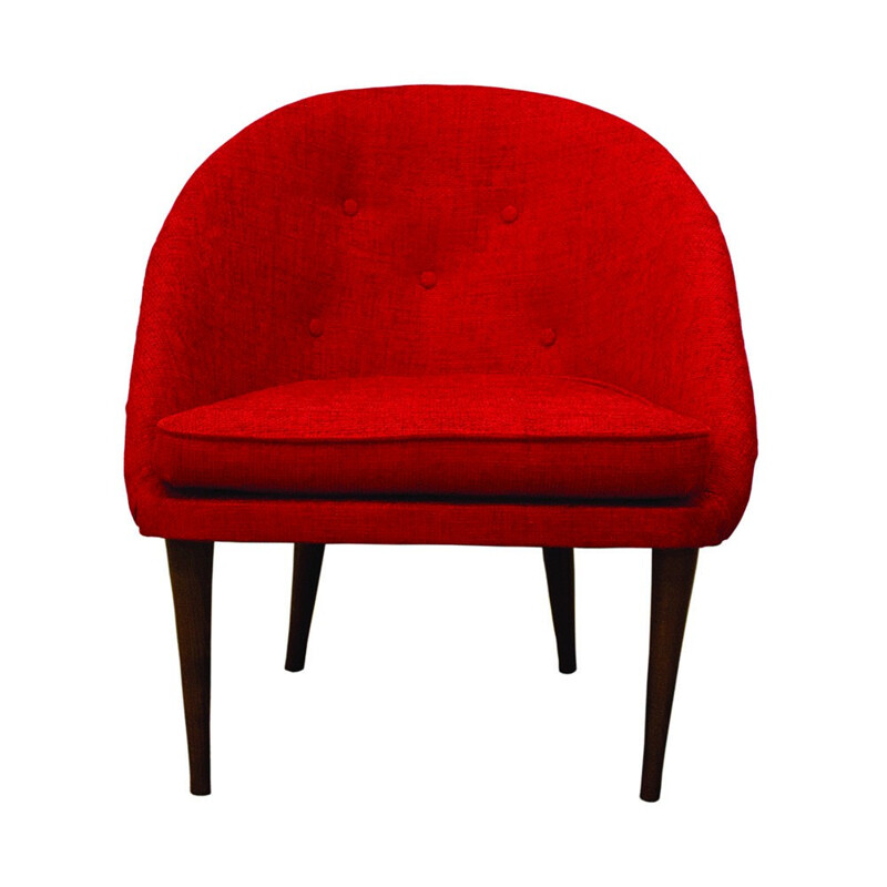 Vintage armchair in red fabric - 1960s
