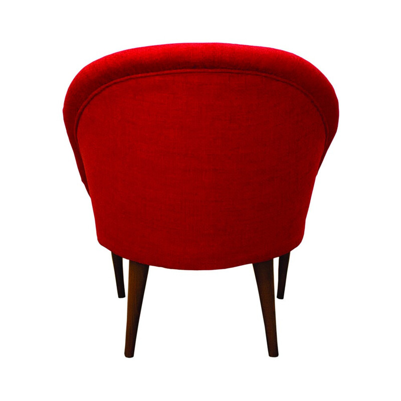 Vintage armchair in red fabric - 1960s