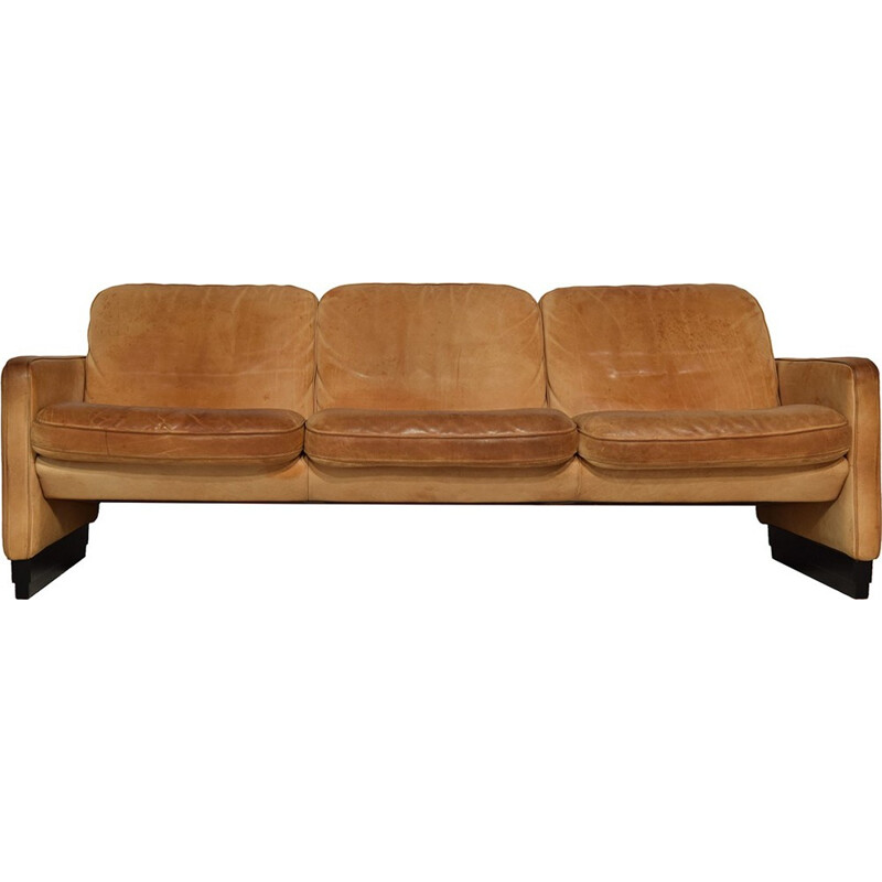 3-seater sofa in cognac leather by De Sede - 1970s