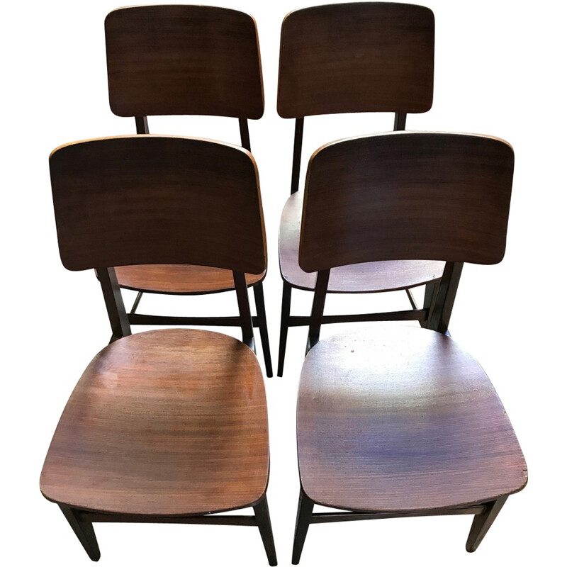 Suite de 4 chaises Soborg par Borge Mogensen - 1950